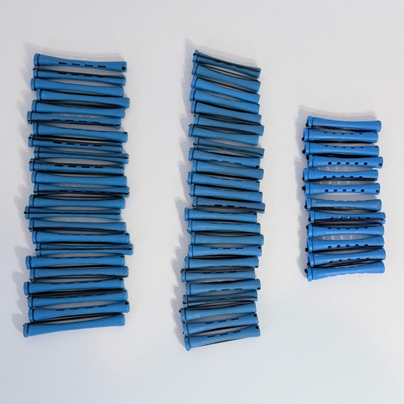 Other - 59 Piece Mixed Blue Perm Rod Set - Long and Short Vented Hair Cold Wave Rods